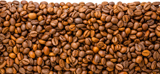 Roasted coffee beans isolated on white background, With png file.