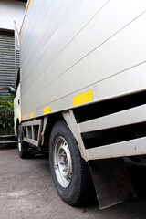 Photo of a box car for delivery and transporting goods to customers, usually used by shipping companies	