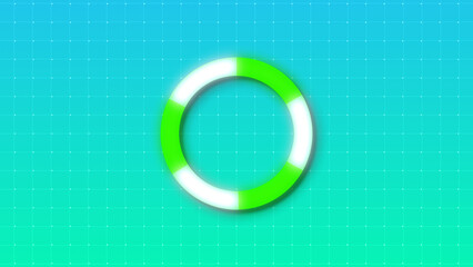 SIMPLE AND CLEN LOADING ANIMATION WITH DIGITAL DOTS GRID MOVING IN BG. MODERN FUTURISTIC HITECH LOADING BG. HUD ELEMENT DATA PROCESSING LOADING ANIMATION BLUE GREEN.ILLUSTRATION.