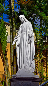 Our Lady of Grace statue on church garden in Teresopolis, Rio de Janeiro, Brazil