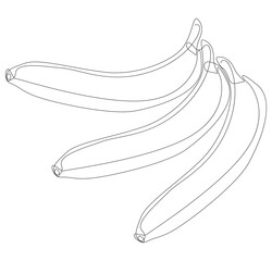 One continuous line of Banana. Thin Line Tropical Fruit illustration vector concept. Contour Drawing Creative ideas.