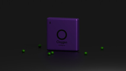 3D representation of the chemical element Oxygen