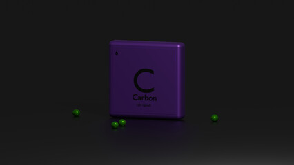 3D representation of the chemical element Carbon