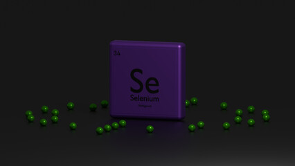 3D representation of the chemical element Selenium