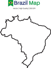 Brazil map on white background , Brazil Vector Design Template , Flag of Brazil, Flat simple Brazil map ,  Independence day design for Brazilian celebration , Map of Distrito Federal do Brasil