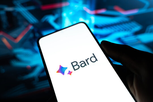 West Bangal, India - july 5, 2023 : Google bard logo on phone screen stock image.