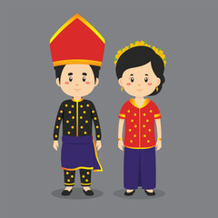 Couple Character Wearing West Nusa Tenggara Traditional Dress
