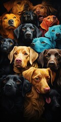 Abstract Hypnotic Illusion of Dog Figures. Generative ai