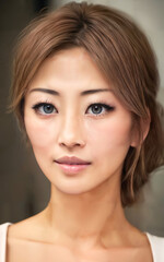 Obraz premium happy pretty asian woman at the street, generative AI