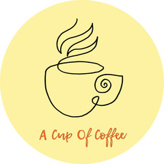 one line illustration of a cup of coffee