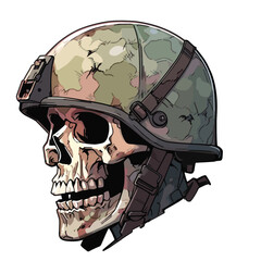 Soldier skull in helmet vector illustration