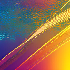 Data transfer technology concept wallpaper texture background banner illustration - Abstract futuristic with gold blue pink glowing neon moving high speed wave lines and bokeh lights,