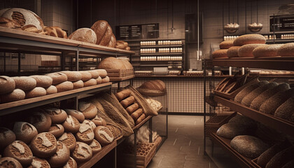 Rustic dairy factory making fresh cheese variations generated by AI