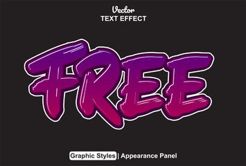 Free text effect with purple graphic style and editable.