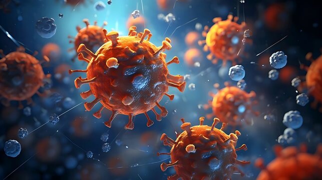 Digital virus shape and illustration shape. 8k resolution