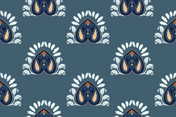 Seamless fabric pattern with traditional ornaments Design for backgrounds, carpets, wallpapers, clothes, wraps, batik, fabrics.