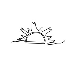 sun continuous line art