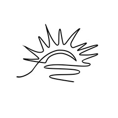 sun continuous line art
