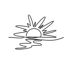 sun continuous line art