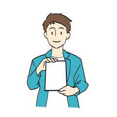 パッドを提示するビジネスマン