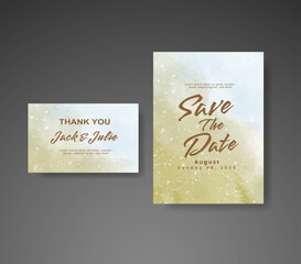 Wedding invitation with abstract watercolor background