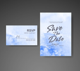 Wedding invitation with abstract watercolor background