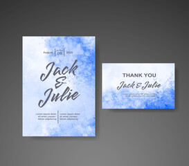 Wedding invitation with abstract watercolor background