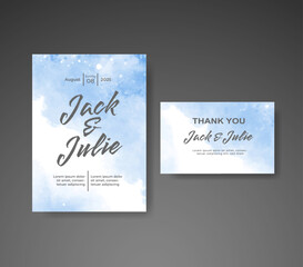 Wedding invitation with abstract watercolor background