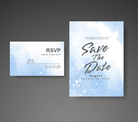 Wedding invitation with abstract watercolor background