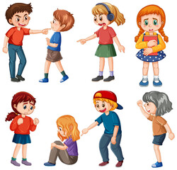 Set of children cartoon character