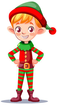 Adorable Christmas Elf Cartoon Character
