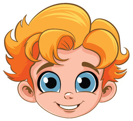 Happy boy head cartoon