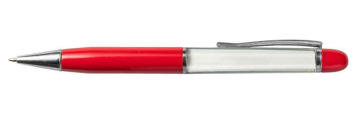 ノベルティの赤いボールペン
