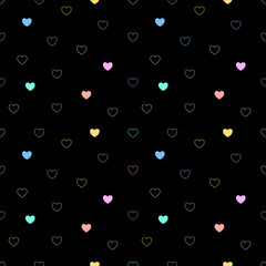 Seamless pattern with hand drawn hearts.