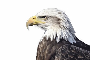 n eagle in a realistic style on a blank white background. Generative AI