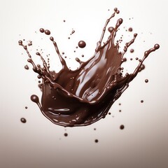 Chocolate splash isolated on white background.