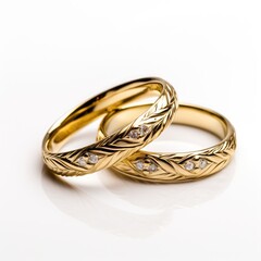 beautiful ring design. wedding engagement rings with diamonds on isolate white