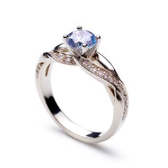beautiful ring design. wedding engagement rings with diamonds on isolate white