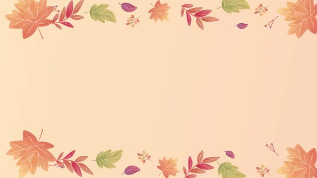 autumn leaves frame background (loop)