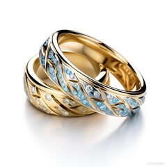 beautiful ring design. wedding engagement rings with diamonds on isolate white