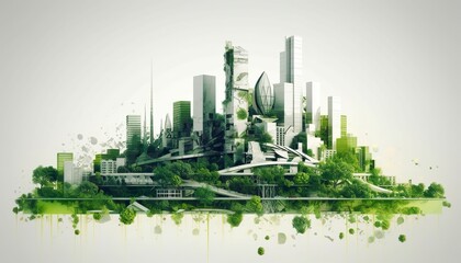 City dedicated to sustainable engineering and environmental responsibility. Urban development, implementing innovative green engineering projects. AI Generative