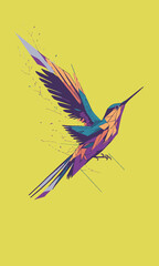 Vector of a vibrant bird perched on a branch, showcasing its colorful plumage