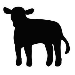 black silhouette of a goat
