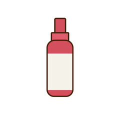 Skin care product bottle icon, flat design style with outline - vector