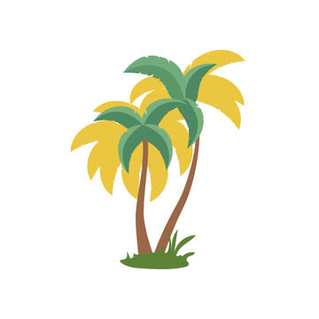 Palm tree image vector, coconut tree icon, flat design vector illustration