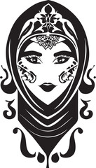 Women face tattoo design vector illustration black color