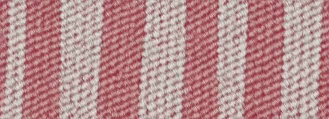 Red and white waved cheviot tweed fabric background from Generative AI