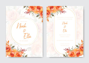 watercolor alcohol ink wedding invitation template