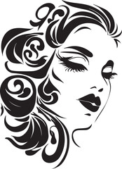 Women face tattoo design vector illustration black color