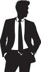 Business man vector silhouette illustration